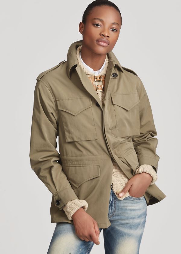 Chaquetas Ralph Lauren Mujer Verdes - The Army Field - XNUOJ9384